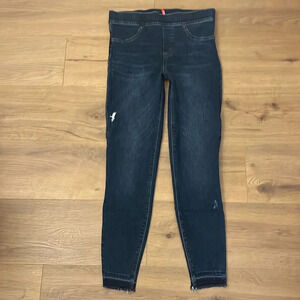 Spanx | Dark wash distressed skinny jeans Women’s size M stretch shapewear